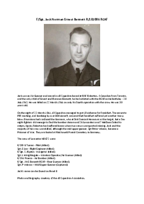 A preview of a PDF biography for Bennett, Jack Norman Ernest